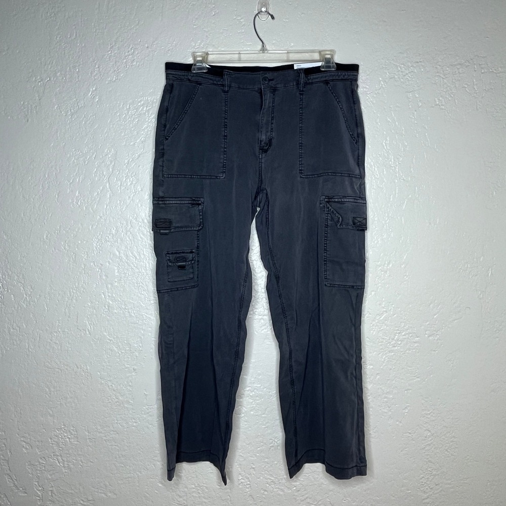 American Eagle Super High Rise Baggy Wide Leg Cargo Pants Gray 16 Short